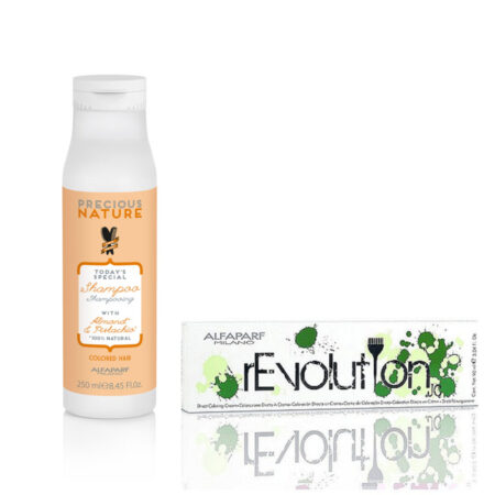 Pack Ahorro Alfaparf Precious Nature Shampoo Sicily para cabellos teñidos 250 ml + rEvolution Pure Green