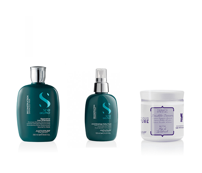 Pack Ahorro Reparative Shampoo + Anti Breakage Daily Fluid + Precious Nature Cabellos Con Malos Hábitos Crema Doble Acción
