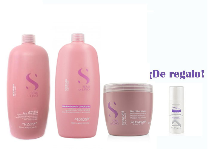 Semi Di Lino Moisture Formato Salón y de regalo un champú Alfaparf Moisture Tamaño viaje