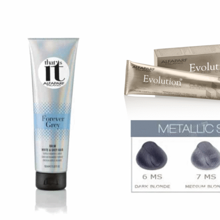 Pack Metallics Colors Orgullo de Gris (Alfaparf Metallics Colors Silver + That´s It Grey Pride Shampoo + Forever Grey Mask)